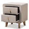 Baxton Studio Jonesy Mid-Century Beige Linen Upholstered 2-Drawer Nightstand 135-7289 - alternate 6